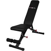 Adjustable Weight Bench By Core Home Fitness, Foldable Adjustable Bench for Full Body Workout, Incline/Decline/Flat Benchs FAB100