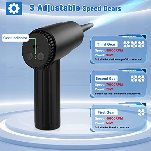 Compressed Air Duster for ComputerStrongest 90000RPM Cordless Electric