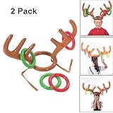 Anasu 2 Pack Inflatable Reindeer Antler Ring Toss
