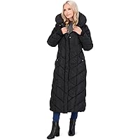Steve Madden Women's Long Chevron Maxi Puffer Coat