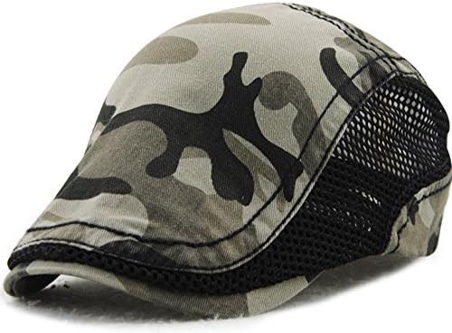 GESDY Men's Cotton Flat Duckbill Hat Warm Wool Knitted Newsboy Ivy Cabbie Drving Hat