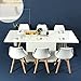 High Gloss White Extendable Rectangular Dining Table, Homy Casa Multifunction Space Saving Wood Table (High Gloss White Top)