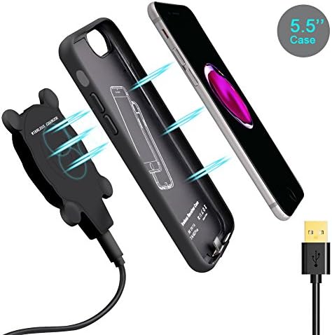 Magnetic Wireless Car Charger for iPhone 7 Plus 6 Plus 6S Plus with 5.5” Wireless Charger Receiver Case, Colorange Fast QI Wireless Charging Kit for iPhone 7 Plus 6 Plus 6S Plus