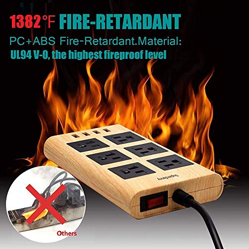 Power Strip Surge Protector, SUPERDANNY 10Ft Heavy Duty Extension Cord