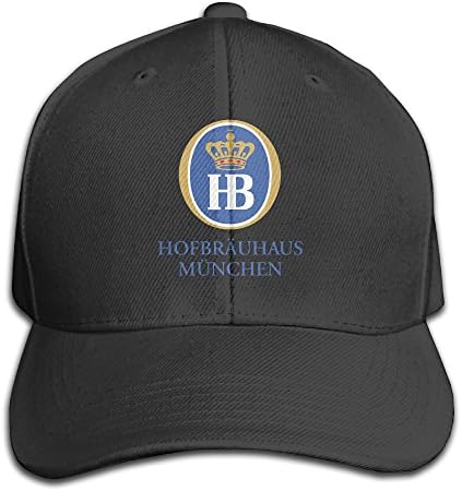 HB Hofbrauhaus Munchen Dimpled Adjustable Hat Snapback Peaked Cap - Black