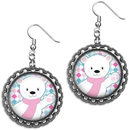 Polar Bear Bottlecap Earrings