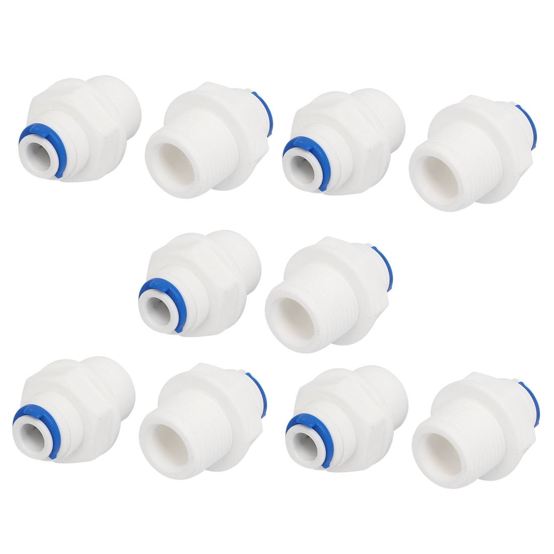 Sourcingmap 1/4-inch Push Fit Tube x 3/8 BSP Thread Quick Connect 10pcs for RO Water Reverse Osmosis