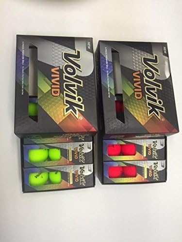 Volvik Vivid Golf Balls 2-Dozen Pack, Red and Green