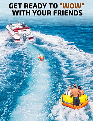Swonder 3 Person Towable Tube for Boating with Sit & Kneel Positions, Heavy Duty 3 Rider Water Tubes for Boats to Pull for Youth Adult Watersports
