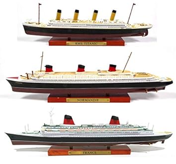 Atlas Lot De 3 Paquebots Transatlantiques Le France Le Normandie Le Titanic Collection Paquebot Du Monde 11250 Ref 001003006 - 