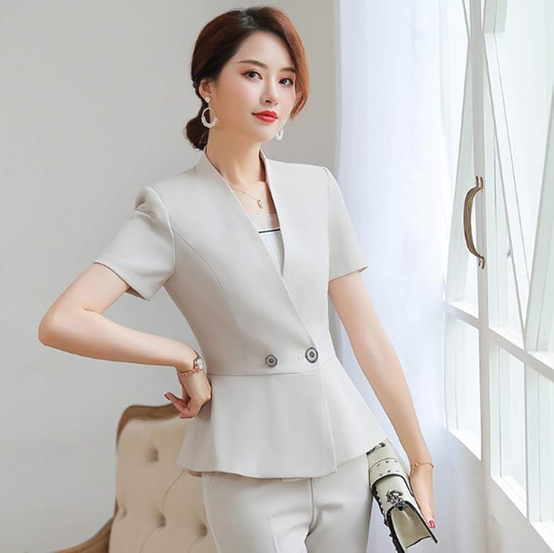 Amazon Co Jp 新規レディースオフィススーツセット 2枚セットスカート大きいサイズ 美容師出勤服 Ol面接スーツ入学式卒業式 服 ファッション小物