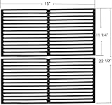 Enamel Cast Iron Cooking Grates For Weber Spirit 200 Series (Without Front-Mounted Control Panel), Spirit 500, Genesis Silver A Gas Grills (Dims:15 X 11 1/4