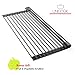 Uniqook Roll Up Dish Drying Rack - Over the Sink Multipurpose XL Silicone Stainless Steel Dishes Drainer, Drain Board Colander Mat and Dry Dishes Organizer, for Pans Bottles Bowls, Foldable Storage