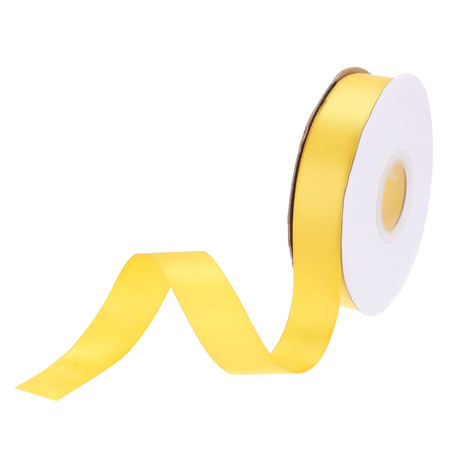 DMiotech 20mm Satin Ribbon 23m/75ft Thin Double Face Fabric Grosgrain Ribbon for Gift Wrapping Floral Hair Flower Bouquet, Olive Yellow