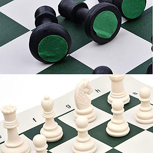 Qlisytpps Chess Set 20" x 20" Travel Chess Board Set Tournament Roll up