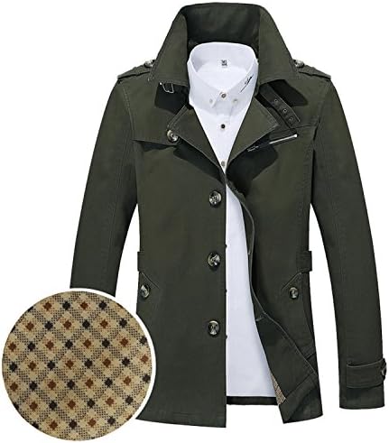 Also Easy Men Jacket Coats Thick Thin Two Styles Long Overcoat Cotton Men's Parka Outerwear Plus Size 5XL Army Green L