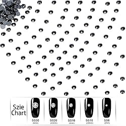 LPBeads 3000 Pieces SS16 Black Hotfix Rhinestones