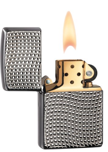 Zippo Cross Wave Ridge Black Chrome Windproof Lighter (Set of 6)