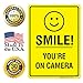 Smile You're on Camera Sign, Video Surveillance Sign, 10x14 Heavy Aluminum, Smile Sign, UV Protected, Long Lasting Weather/Fade Resistant, Easy Mounting, Indoor/Outdoor Use, Made in USA