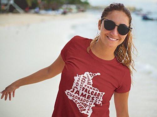 Woman Colombia Map players World cup Russia 2018 soccer t shirt jersey camiseta