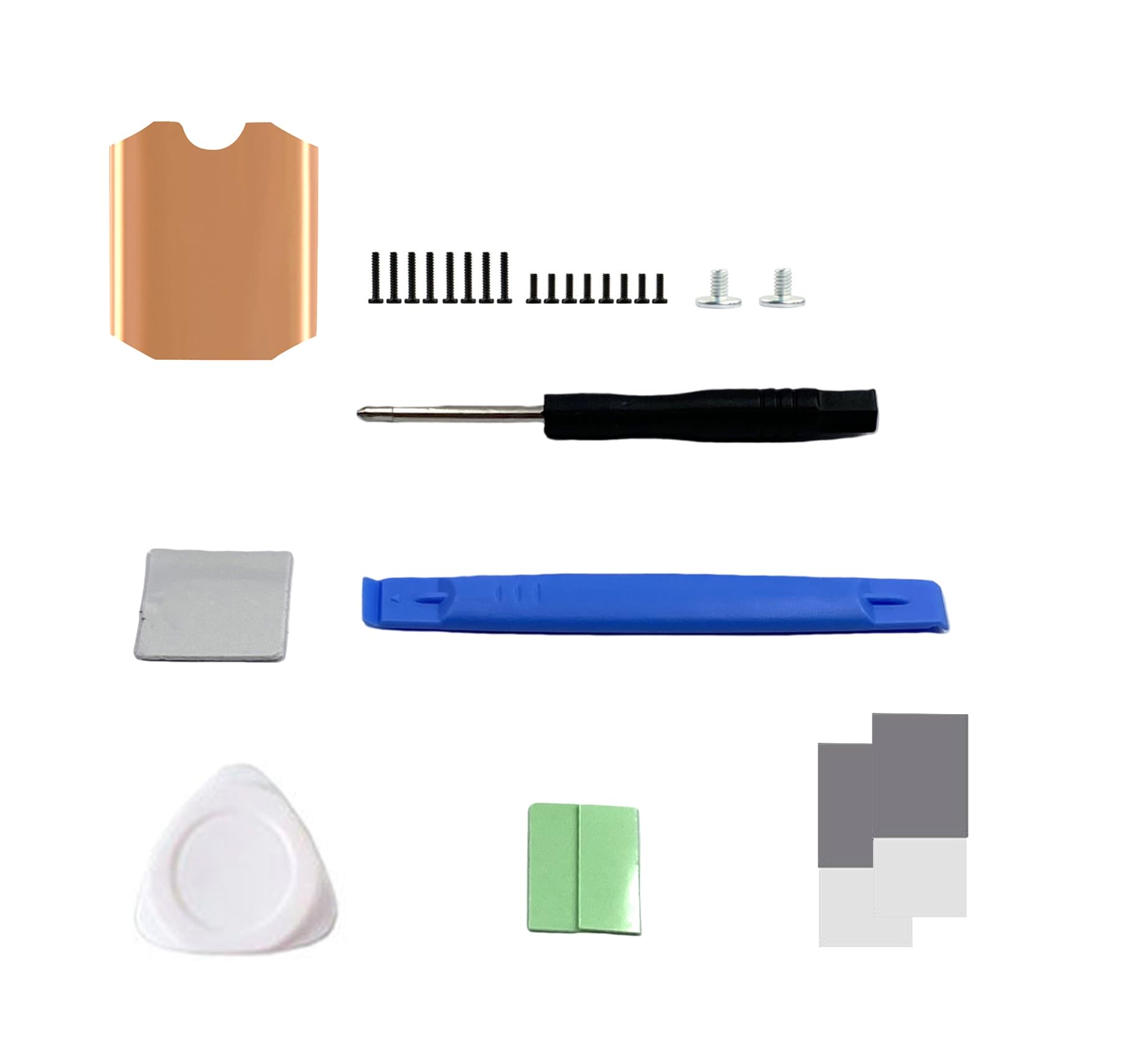 1 Set SSD Copper Heat Sink Cooling Thermal Pastes M.2 2230 NVME SSD Heatsink Thermal Pad for Steam Deck with Opening Back Cover Screwdriver Tools Kit