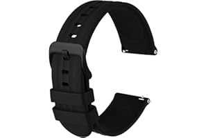Anbeer Silicone Watch Band 18mm 20mm 22mm 19mm 21mm, Quick Release Rubber Replacement Strap for Men Women - Extra Long