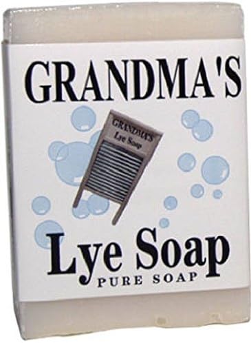 1 6oz Bar of Grandmas Pure Natural Lye Soap Bar Unscented For Dry Skin