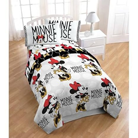 Amazon Com New Disney Minnie Mouse Twin Size Bed In A Bag