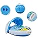 Baby Swim Pool Float with Detachable Sunshade Canopy Inflatable Swimming Seat Floats Boat for Kids,Toddler ages 6 to 24 months.(Blue)