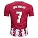 Griezmann 7 Atletico Madrid Home 17/18 Soccer Jersey Mens Color Red Size S
