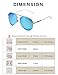 LUENX Aviator Sunglasses for Mens Womens Polarized Mirror - UV 400 Protection Light Blue Lens Silver Frame 60mm