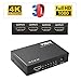 HDMI Splitter, YIBAI 4K HDMI Splitter 1 in 4 Out Ver 1.4 Certified for Full HD 1080P & 3D Support with US Power Adapter