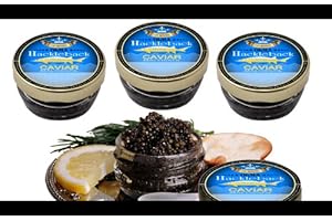 (COMBO OF FOUR) OLMA Black Caviar Hackleback Sturgeon 1 oz (28g) Glass Jar