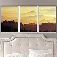 3 Piece Framed Canvas Wall Art Orange Sunset Canvas Prints Home Artwork Decoration for Living Room,Bedroom - 16