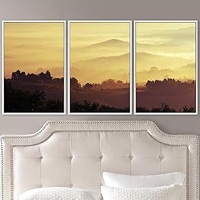 signwin 3 Piece Framed Canvas Wall Art Orange...
