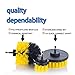 YIJINSHENG 3 Piece Medium and Stiff Brush with Drill Attachment Scrubbing Brushes for Cleaning Car Tires,Carpet, Kitchens,Bathrooms, Showers, Tubs, Boats Power Scrubber Kit (Yellow)