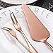 Buyer Star 1 Pcs Cake Shovel 7 Pcs Forks, Rose Gold 9-Inch Pie Cake Cheese Metal Cutter Server Slicer, Fruit Cake Salad Forks Set, 18/10 Stainless Steel