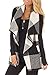 SENSERISE Womens Lapel Open Front Sleeveless Plaid Vest Cardigan with Pockets