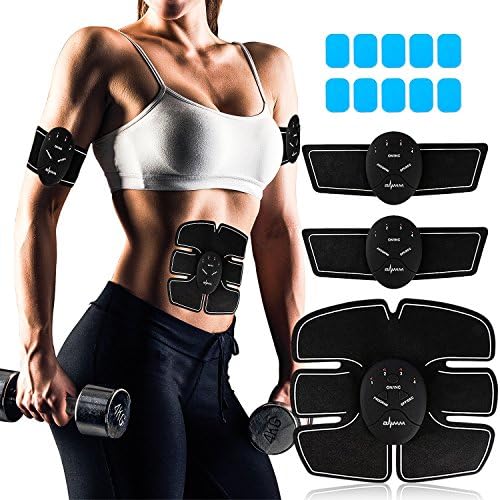 BAMM Ultimate Abs Stimulator with 20 total Gel Pads | EMS Muscle Electronic Complex Stimulation Abdominal Abb Device for Men and Women | EMS Ab and Toner Machine Electronic Trainer w/gel pad
