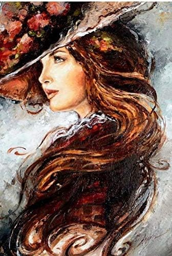 DIY Flower Hat Woman 3D Diamond Painting Cross Stitch Diamond Embroidery Home Decor Crafts Wall Painting Mosaic Full Square 30X40Cm