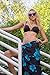 1 World Sarongs Womens Hibiscus Flower Cover-Up Sarong in Aqua Blue/Black