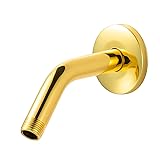 OFFO Shower Arm with Flange, 6 in Bright Gold Wall