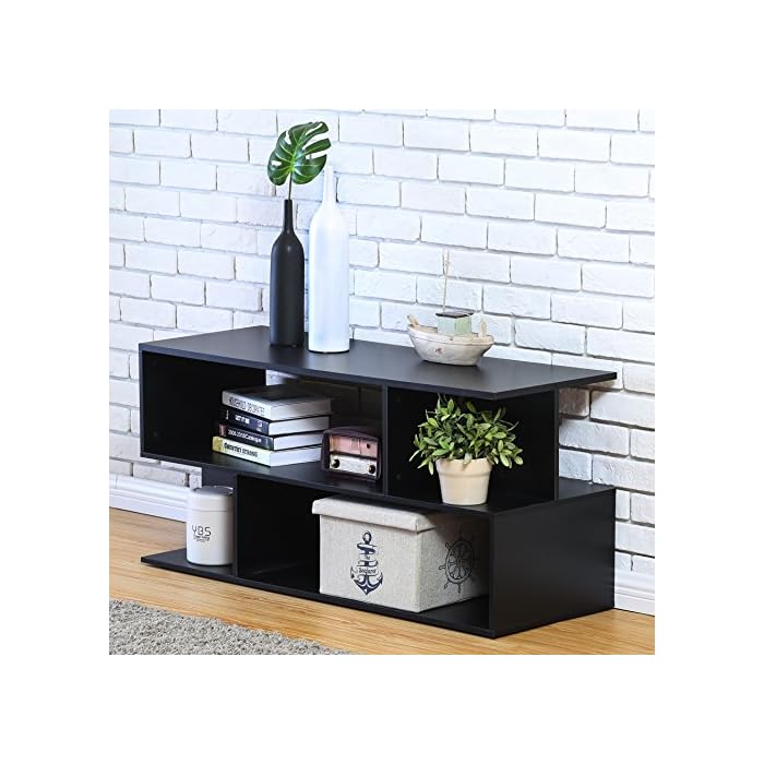 Buy Homury Wood Coffee Table Media TV Stand Storage Console