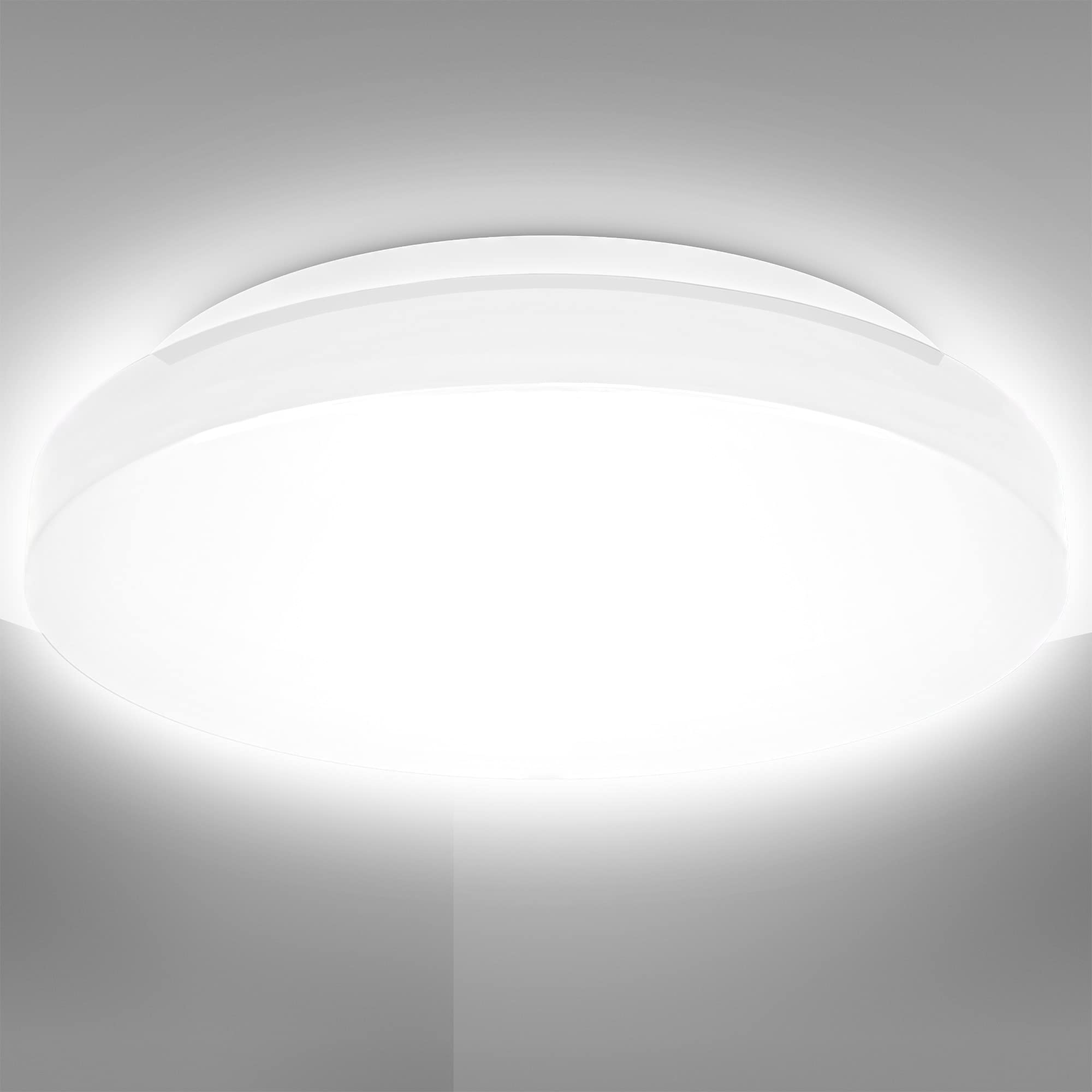 B.K.Licht LED Bathroom Ceiling Light, Built-in 10W LED Board, 900Lm, Neutral White 4000K, Ø8.6in/22cm, IP44 Splash Water Protection, Modern Light Fitting, Flush Mount Ceiling Lamp
