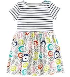 Edenpure Girl's Cute Casual Cotton Short-Sleeved Striped School Uniform Summer T-shirt Dress
