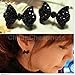 A Pair Fashion Cute Black Rhinestone Crystal Bowknot Bow Tie Stud Earring