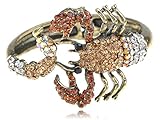 Alilang Golden Scorpion Wrap Bangle Bracelet Topaz Colored Crystal Rhinestone Scorpio