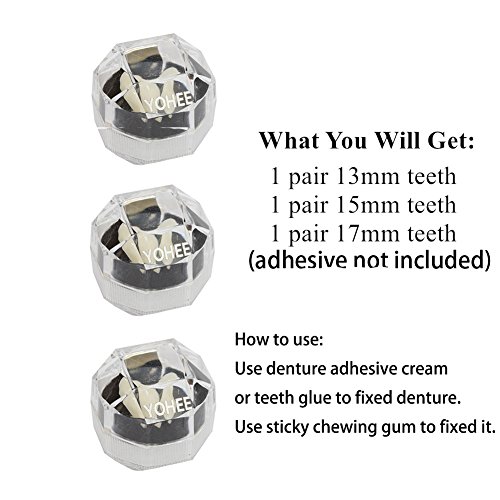 YOHEE 3 Pairs Vampire Teeth Fangs Dentures Cosplay Props Halloween Costume Props Party Favors