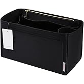 ZTUJO Purse Organizer Insert For Handbags, Silky Touching Bag Organizer Insert With Bottle Holder, Perfect for Speedy, Neverfull, Tote,ONTHEGO,Artsy,Handbag and More (Medium,Silky Black)
