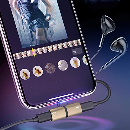 image for Hamdol Dongle for iPhone Adapter Headphone Jack Splitter Adapter for i